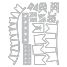 Sizzix Thinlits Die & Stamp Set By 49 & Market - Banner Bash